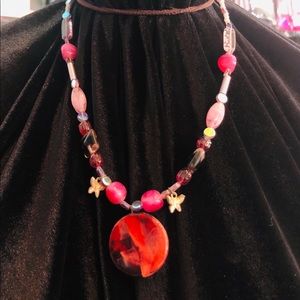 Fuchsia Butterfly Necklace